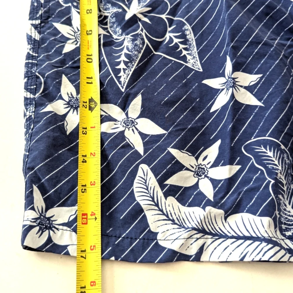 Reyn Spooner Shorts Men's 2XL Blue Swim Trunks Drawstring Floral Hawaiiain